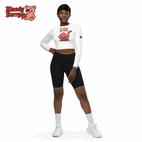 Cupcake Slayer | Long-Sleeve Crop Top - Image 2